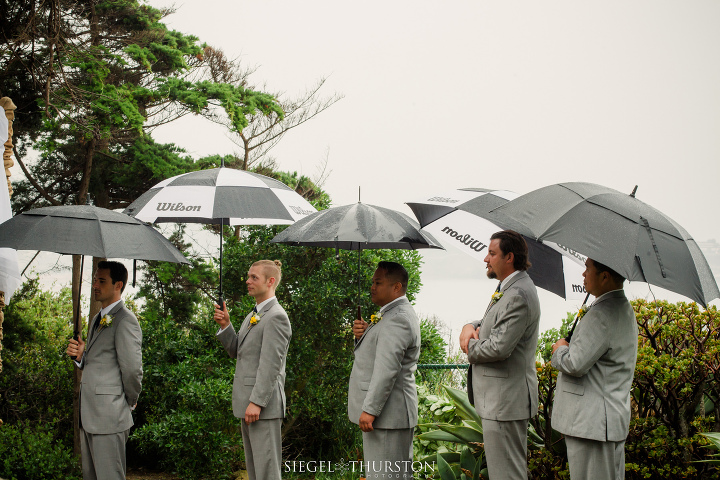 romantic rainy san diego wedding with umbrellas