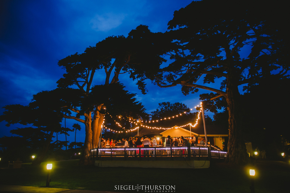 martin johnson house wedding reception on the deck with market lights