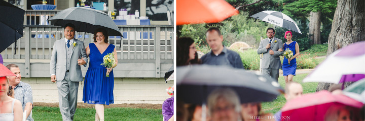 rainy umbrella wedding ceremony san diego california