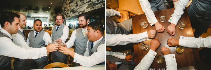 fun groomsmen photos at the bar before the wedding ceremony san diego