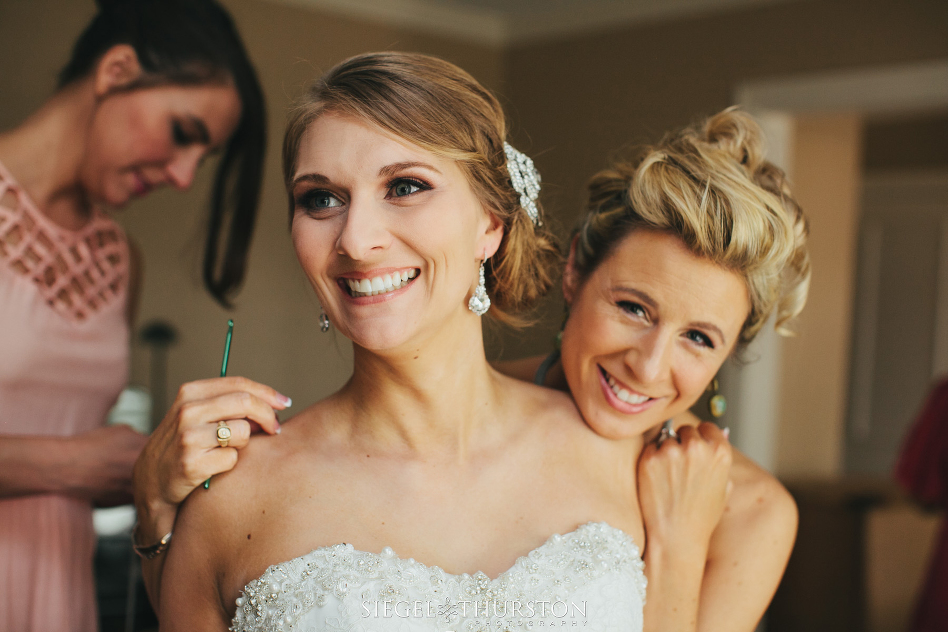 fun portraits of bride getting ready Texas wedding