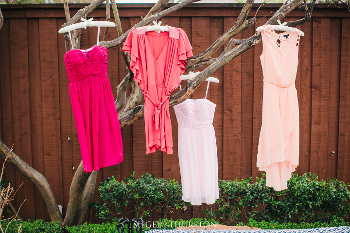 all different pink and blush bridesmaid dresses