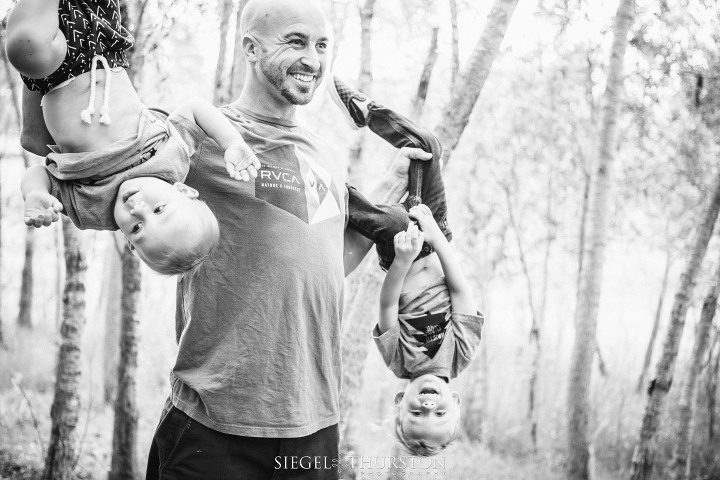 fun family of four portraits in the white mountains of arizona