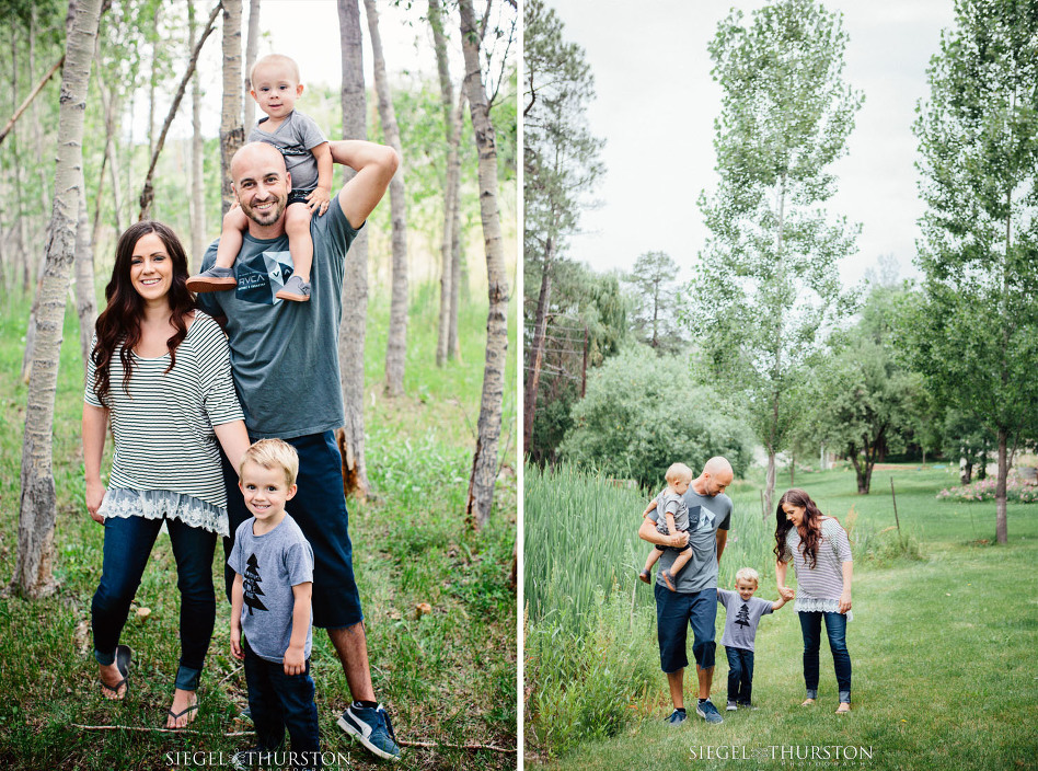 pine top family photo session in the woods
