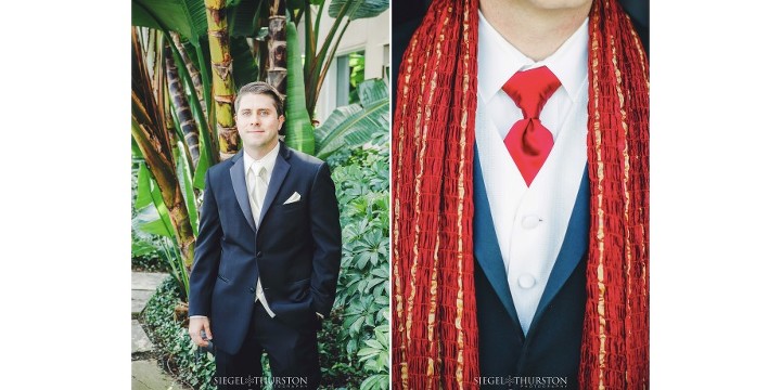 Groom in his traditional black suite and white tie Mission Bay san diego wedding