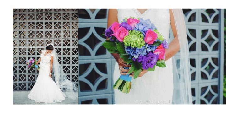 Bride wearing a beautiful lace key hole wedding dress at The Dana on Mission Bay San Diego