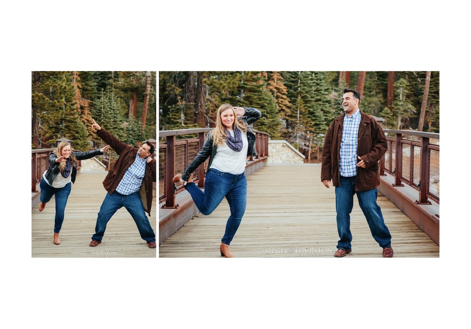 fun winter engagement photos