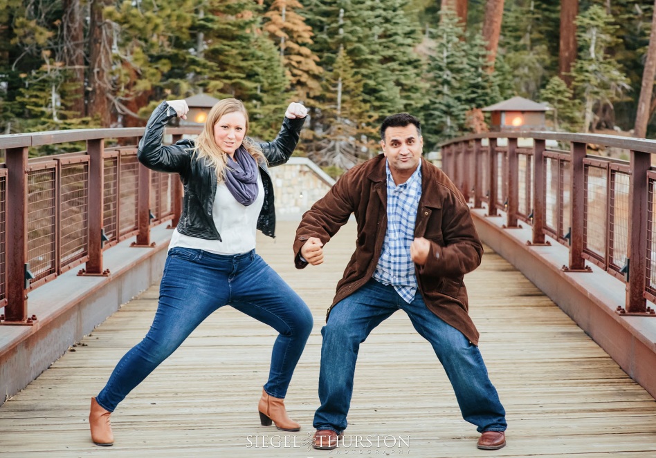 fun winter engagement photos