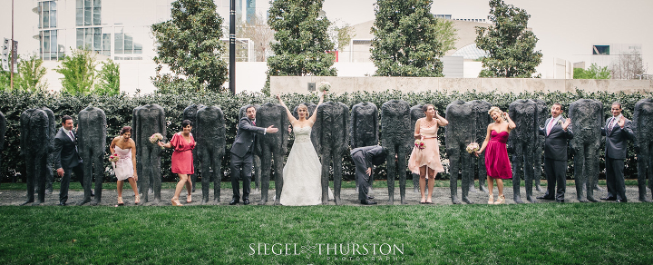 fun wedding portraits at the nasher sculpture gardens