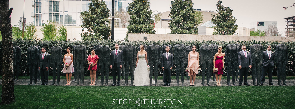 fun wedding portraits at the nasher sculpture gardens