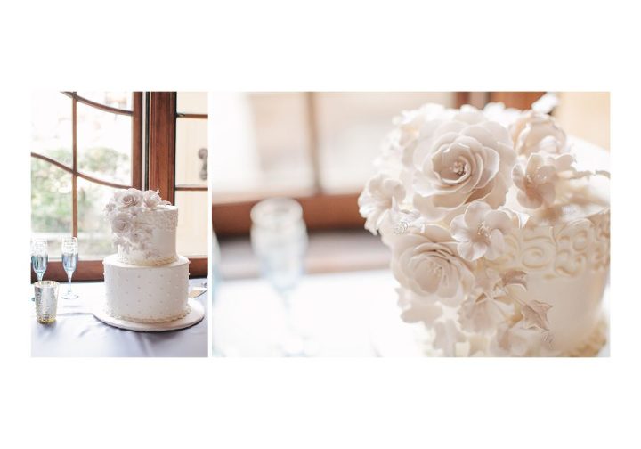 romantic white wedding cake 
