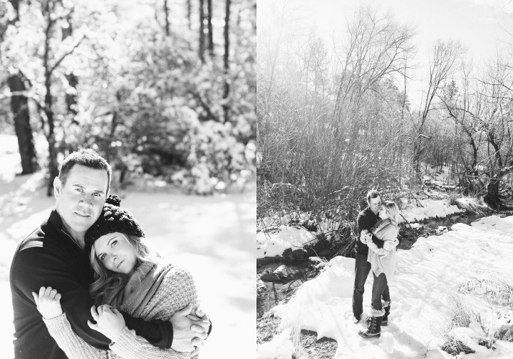 winter snow engagement photos