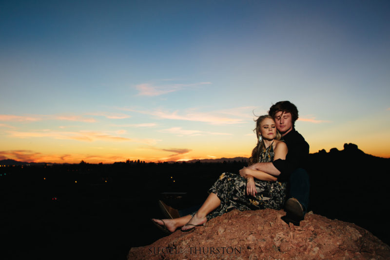 romantic outdoor desert engagement session phoenix arizona