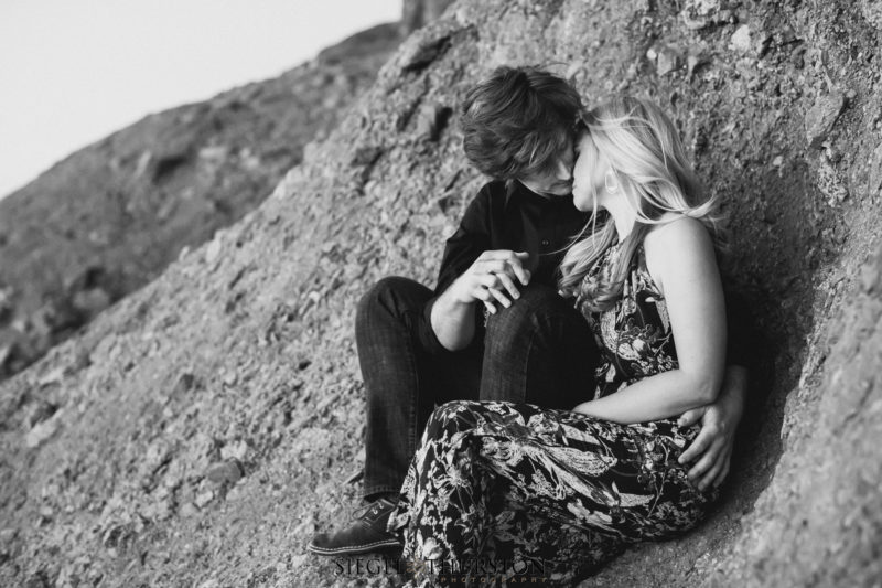 romantic outdoor desert engagement session phoenix arizona